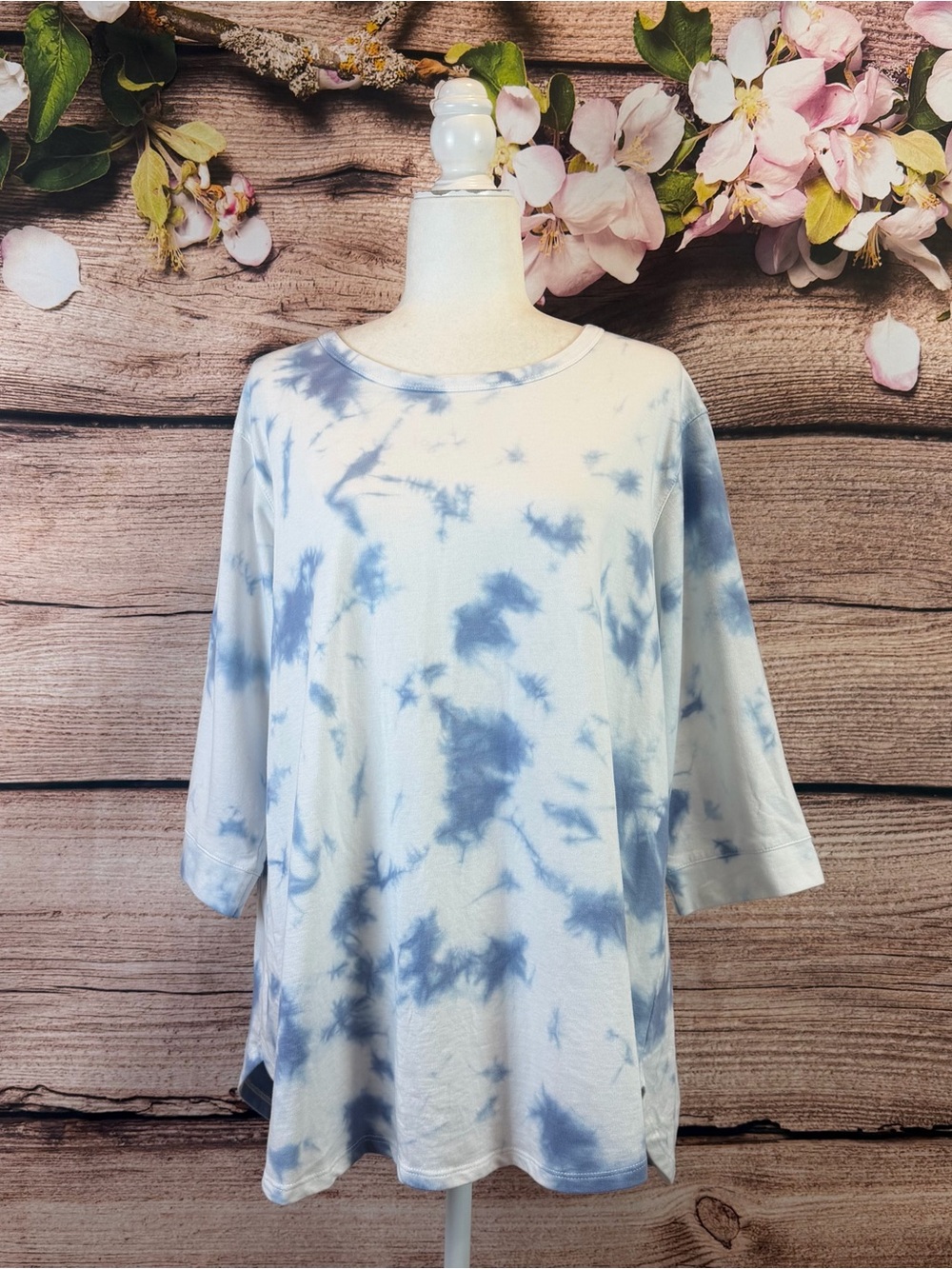 Jane And Delancey Women’s Cotton Tie Dye Watercolor Casual Top 1X